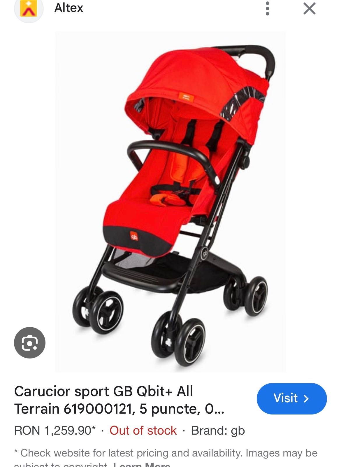 Carucior sport GB Qbit+ All Terrain rosu preloved.