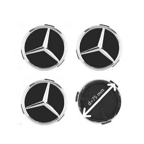 set 4 Capace mercedes negru doar pentru jante originale Benz