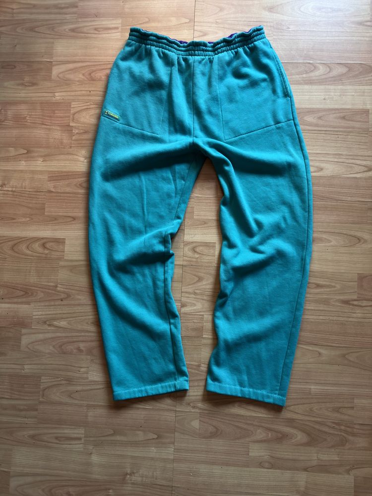 Pantaloni pants sweats joggers Columbia vintage regular bumbac turcoaz