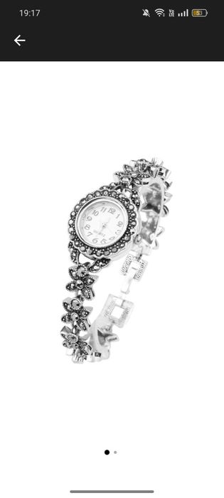 Ceas damă cu marcasite. Sigilat. Cadran din argint. Nou!