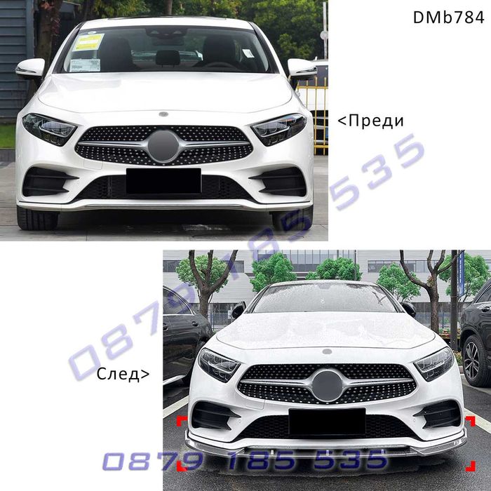 Лип спойлер предна броня Mercedes CLS C257 Pre face AMG мерцедес амг