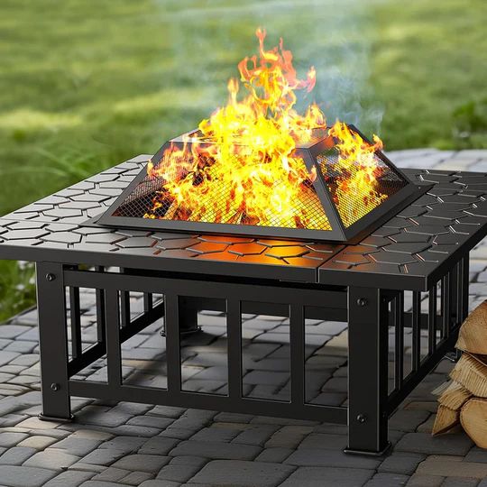Мултифункционална маса 3в1 fire pit, барбекю, камина, ледарка