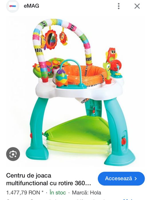 Centru de joaca multifunctional cu rotire 360 grade - Hola Multicolor