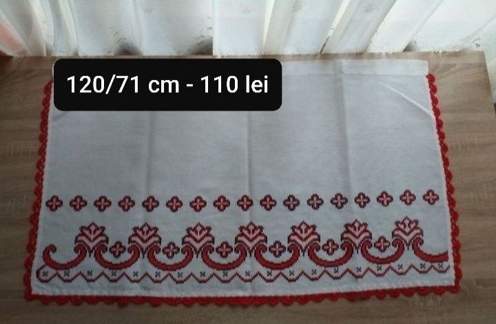 Draperii vintage cusute manual pe etamină