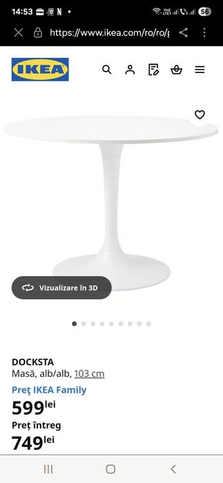 Vând Masa Docksta Ikea
