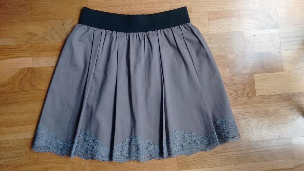 Fusta mini Orsay evazata, cu dantela, din bumbac, marime 34/XS