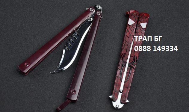 Тренировъчен нож пеперуда OVERWATC butterfly balisong MARVEL Spiderman