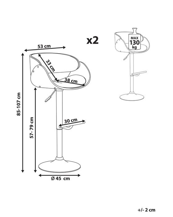 Scaun de bar elegant, Beliani