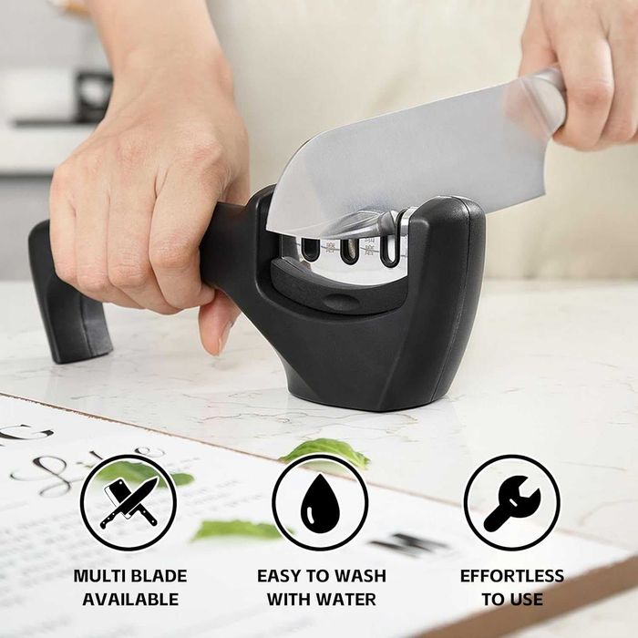 Ascutitor manual de cutite cu 3 trepte pentru otel si ceramica 20x7 cm