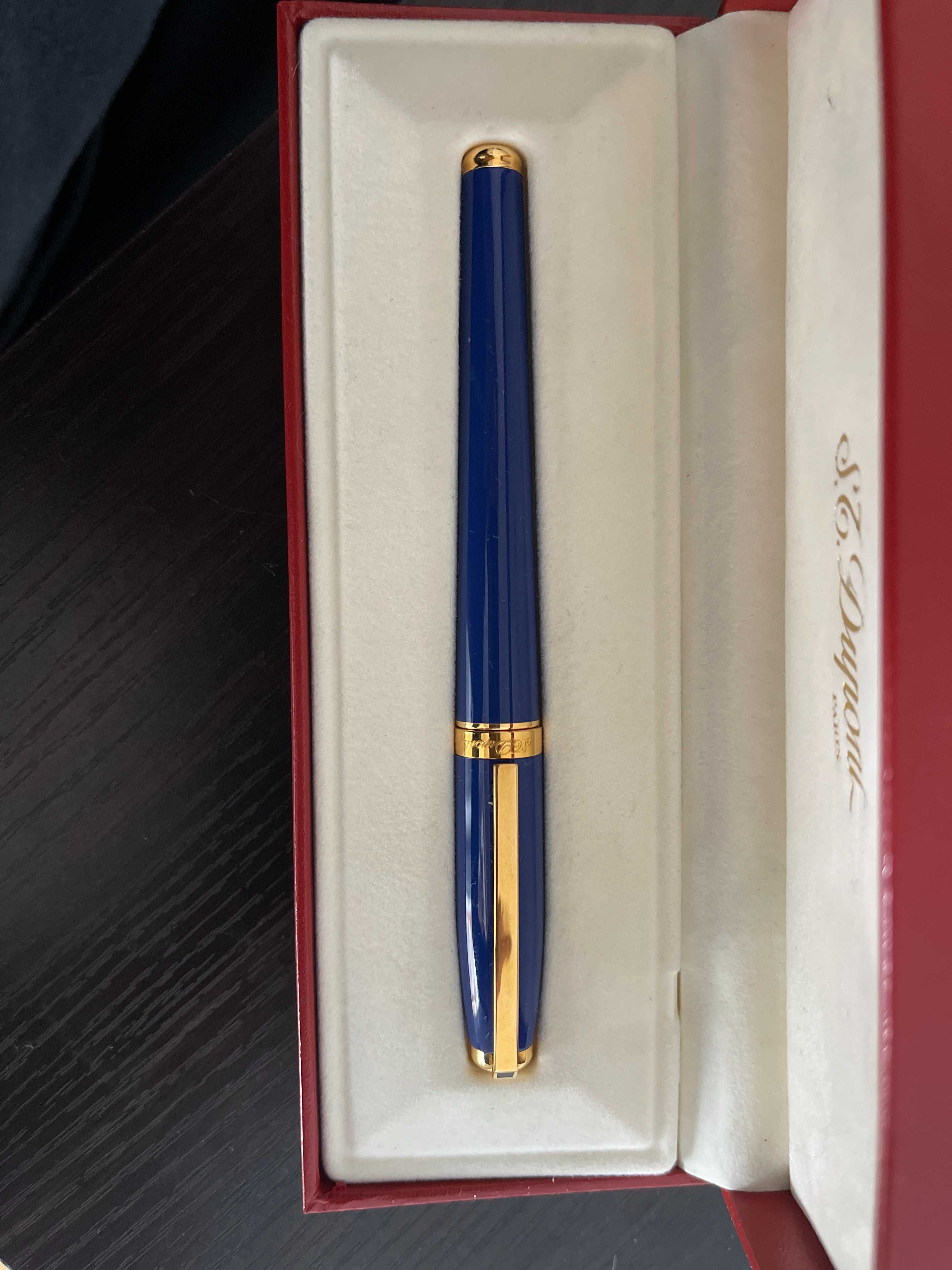 ST DUPONT Fidelio Fountain Pen Ocean Blue Lacquer 14k Gold