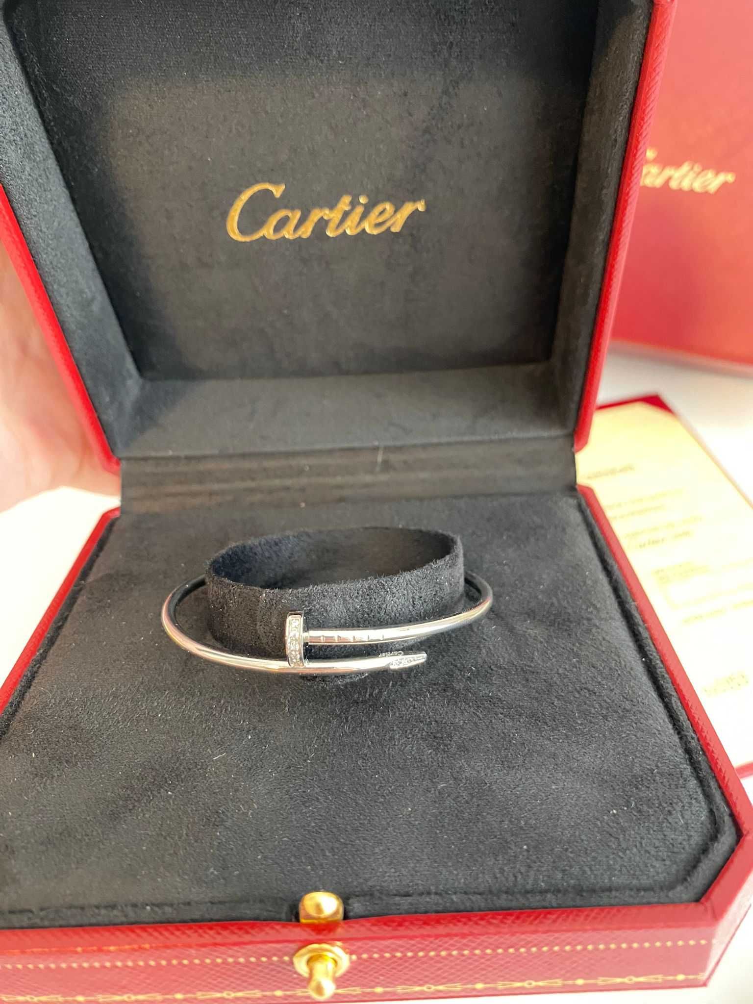 Brățară Cartier Cui Smal 15 aur alb 750 cu diamante