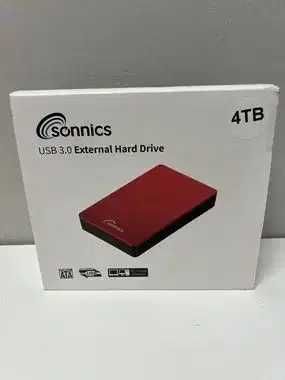 Hard disk extern portabil,SONNICS ,4TB,rosu si gri,sigilat