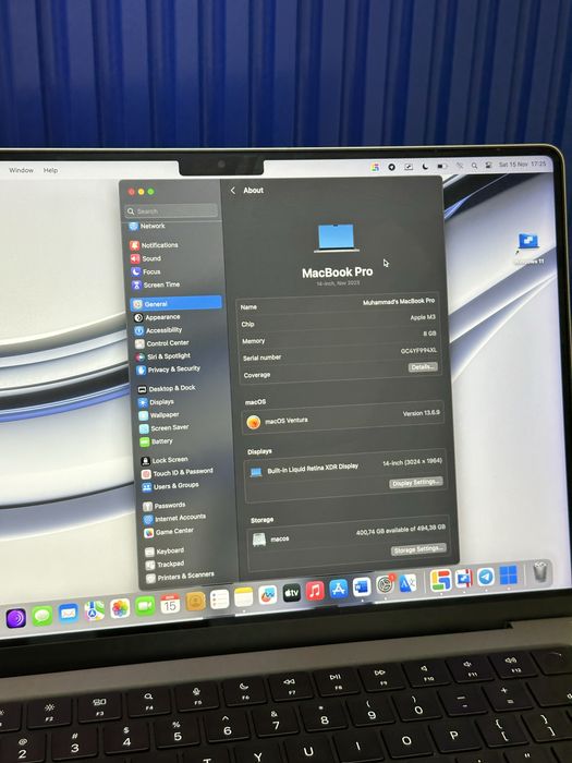 Macbook Pro M3.  14inch.  8/12