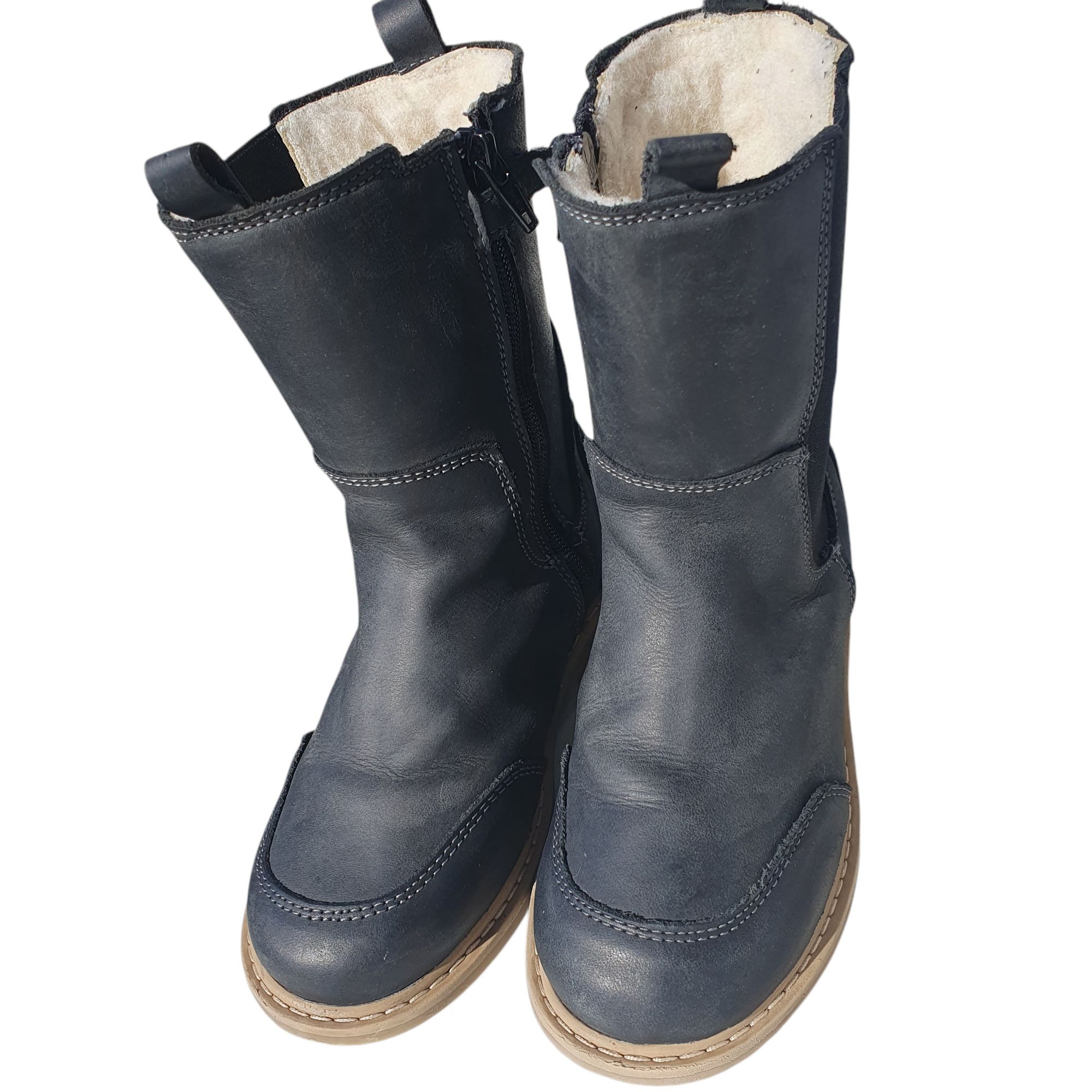 Cizme Wheat 29-30 Chelsea Sonni Tex, ghete piele căptușite cu lână