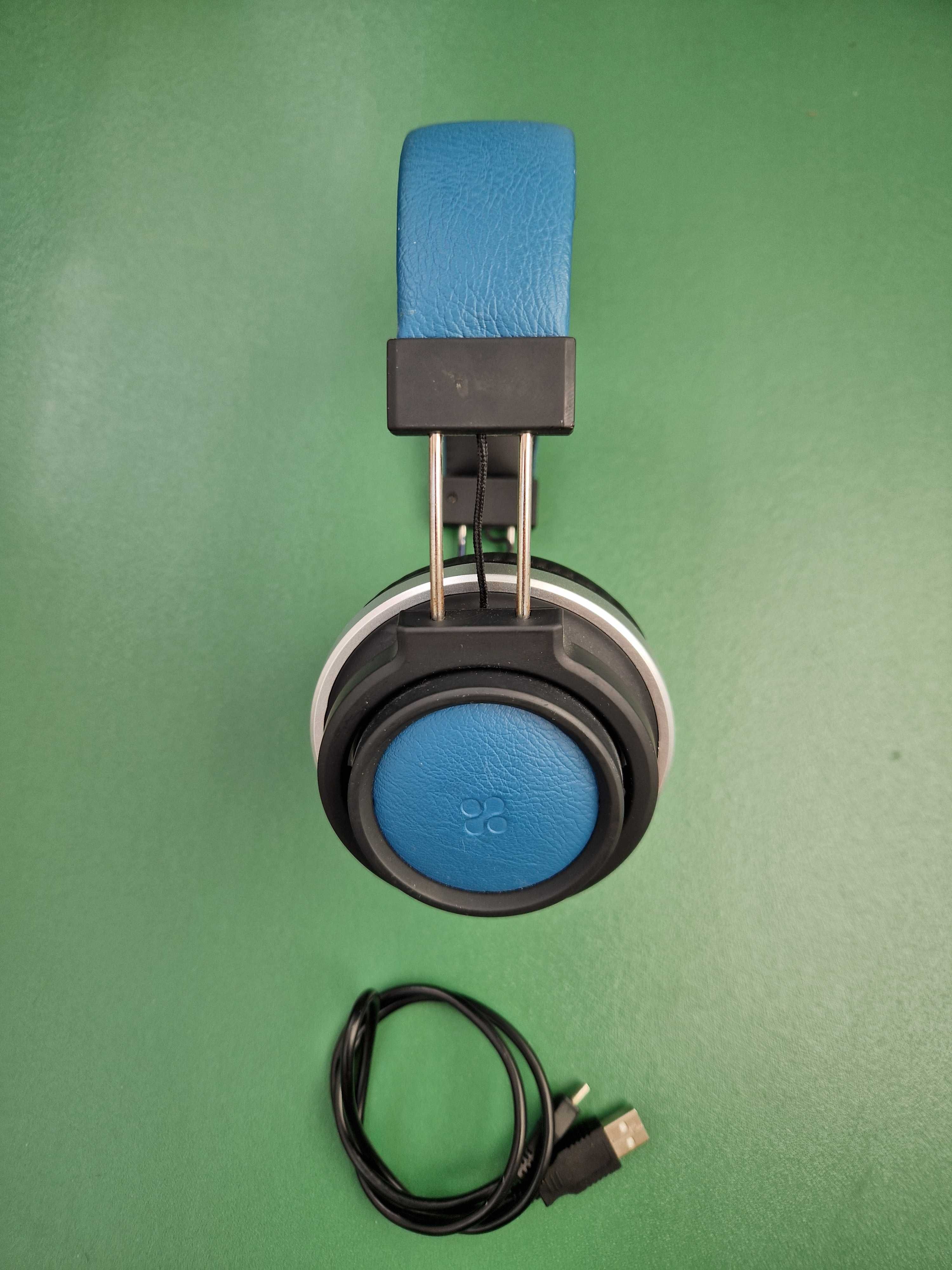 Casti bluetooth cu microfon Promate Astro, blue