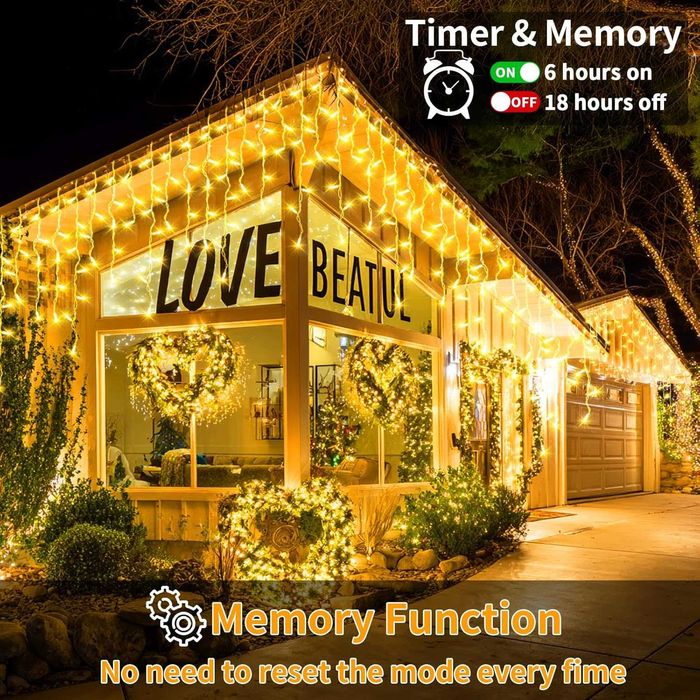 Коледни светлини тип „ледуни“, 25M+5M 800 LED, 8 режима