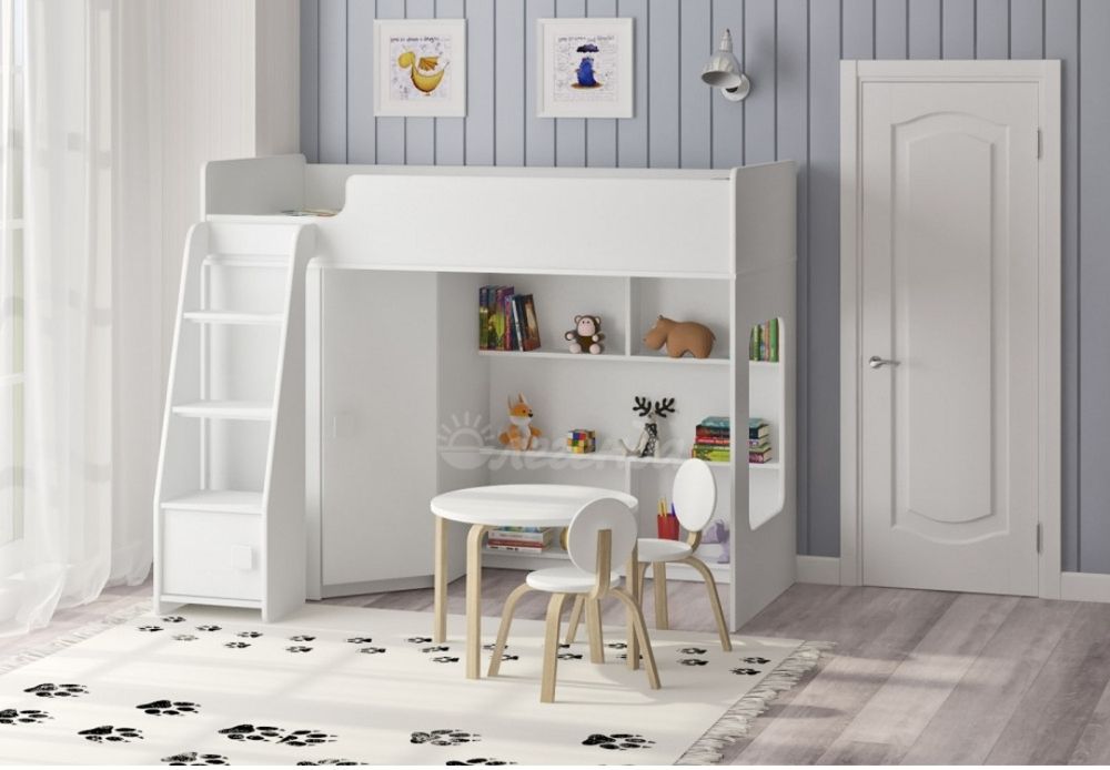 Детская кровать-чердак с матрасом