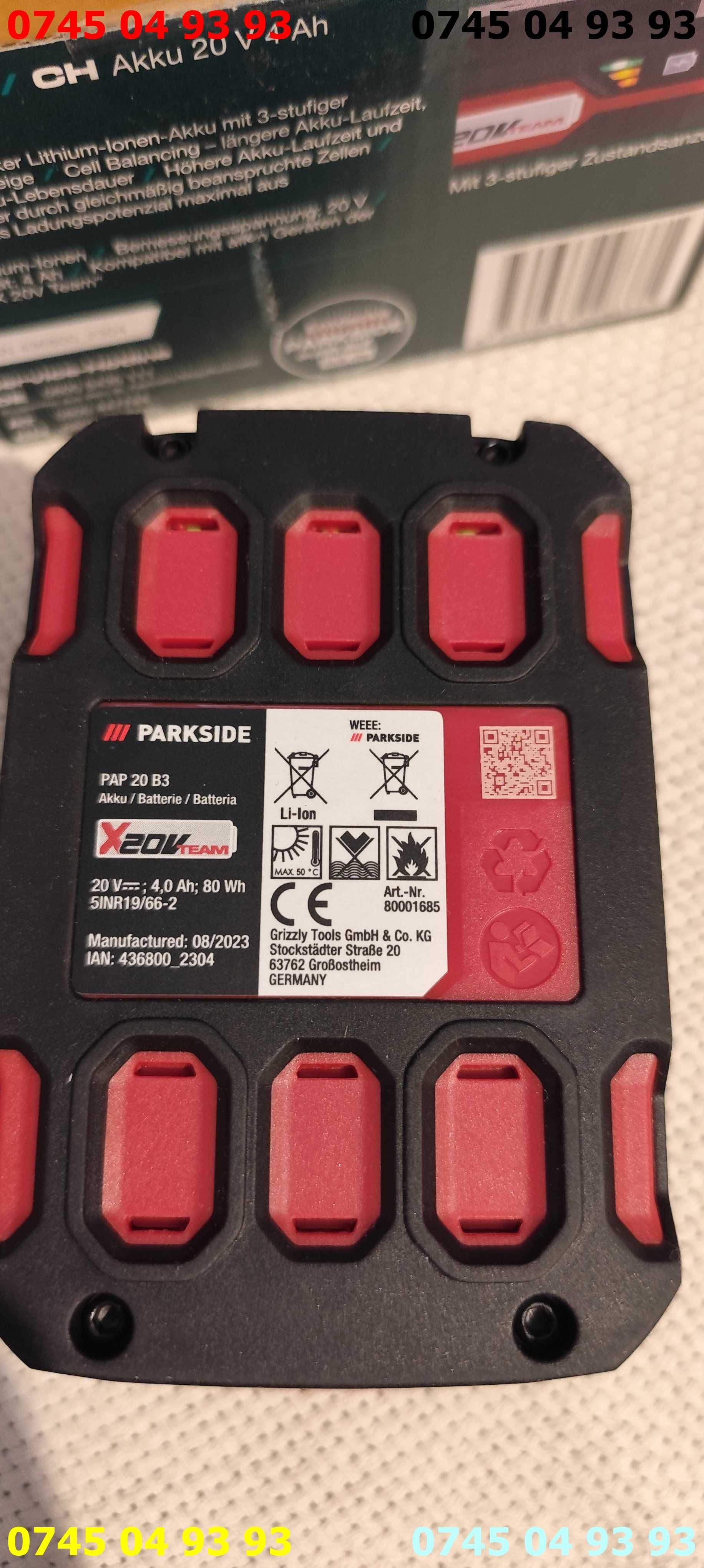 joc acumulator baterie PARKSIDE 20V 4A noi sigilate pret pe bucata