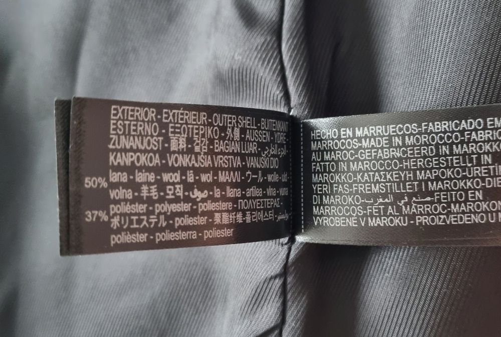 Palton Zara, 50% lână,  XS