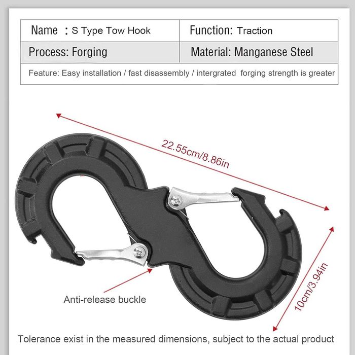 Carlig dublu S de remorcare off road 10000kg