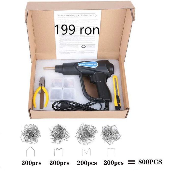 Pistol Aparat Lipit/Sudat Plastic Reparatie Fisuri Cleme 200/800 Capse