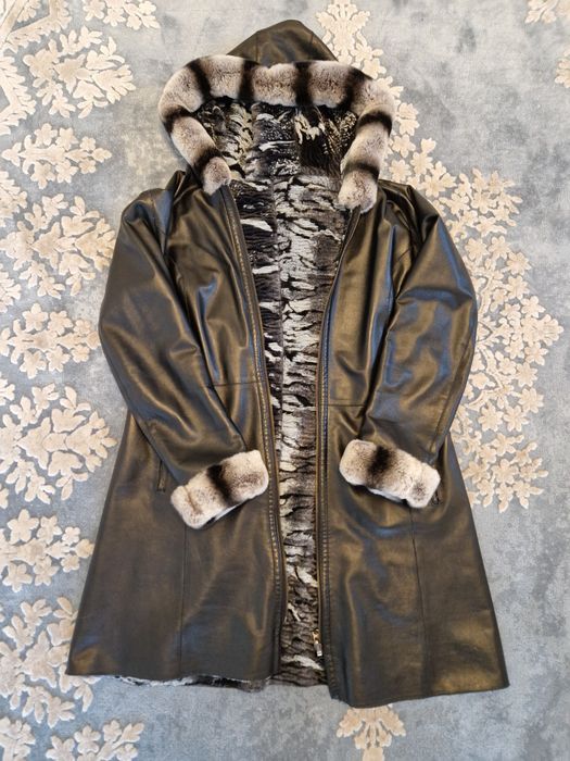 Blana de piele cu doua fete si blana de Chinchilla