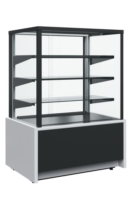 Холодильная витрина Carboma Cube Light ВХСв-0.9д черный, серый