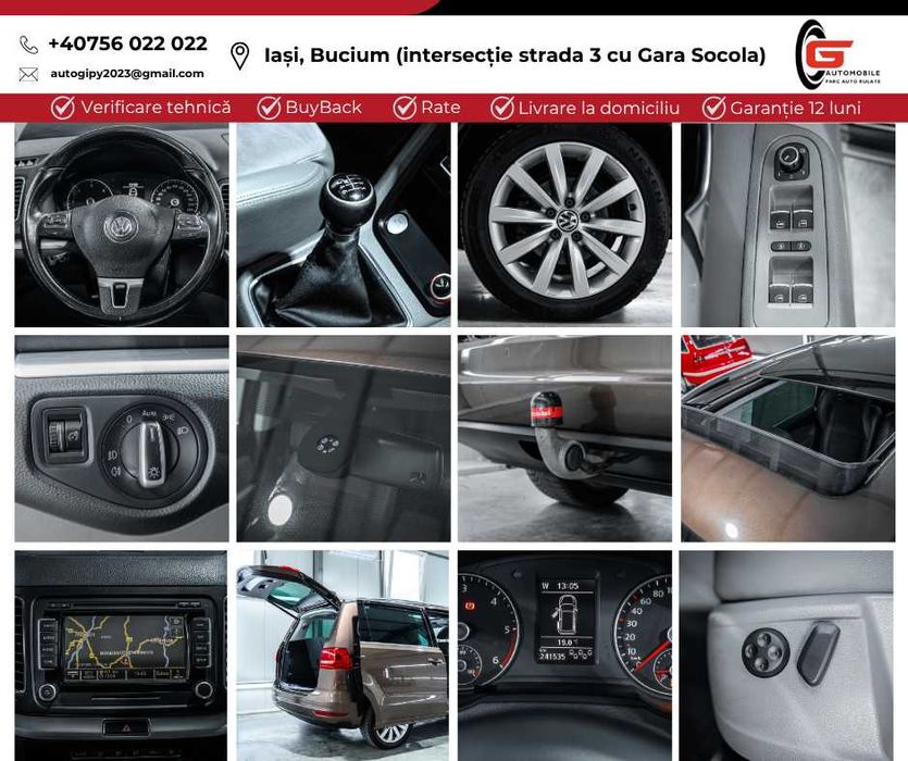 VW SHARAN 7Locuri Diesel CP177 Piele Navi Xenon Trapă Climatronic etc.