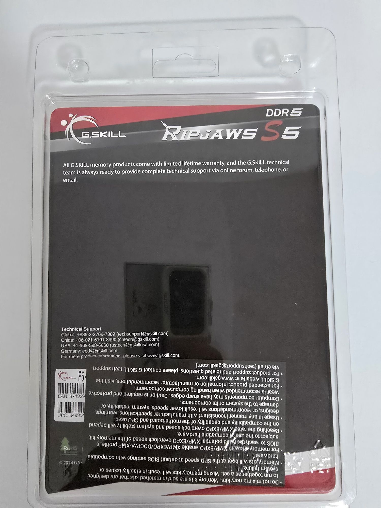 Memorie RAM G.Skill Ripjaws S5 DDR5 32GB 6000MHz CL30 Dual-Kit Alb