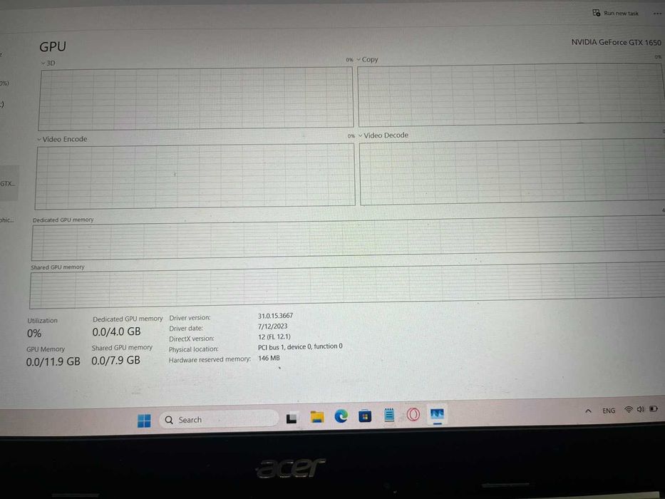 Acer aspire 7 gtx 1650 i7-9750h