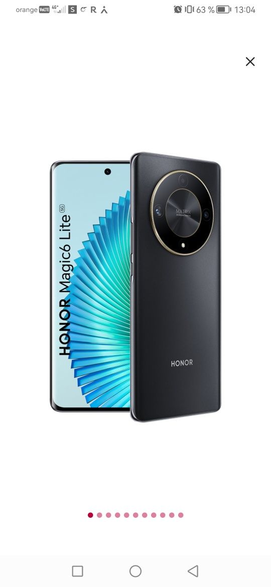 Smartphone Honor Magic 6 Lite 256GB 8GB RAM 5G Dual SIM Black.