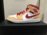 Jordan 1 mid beige red 43