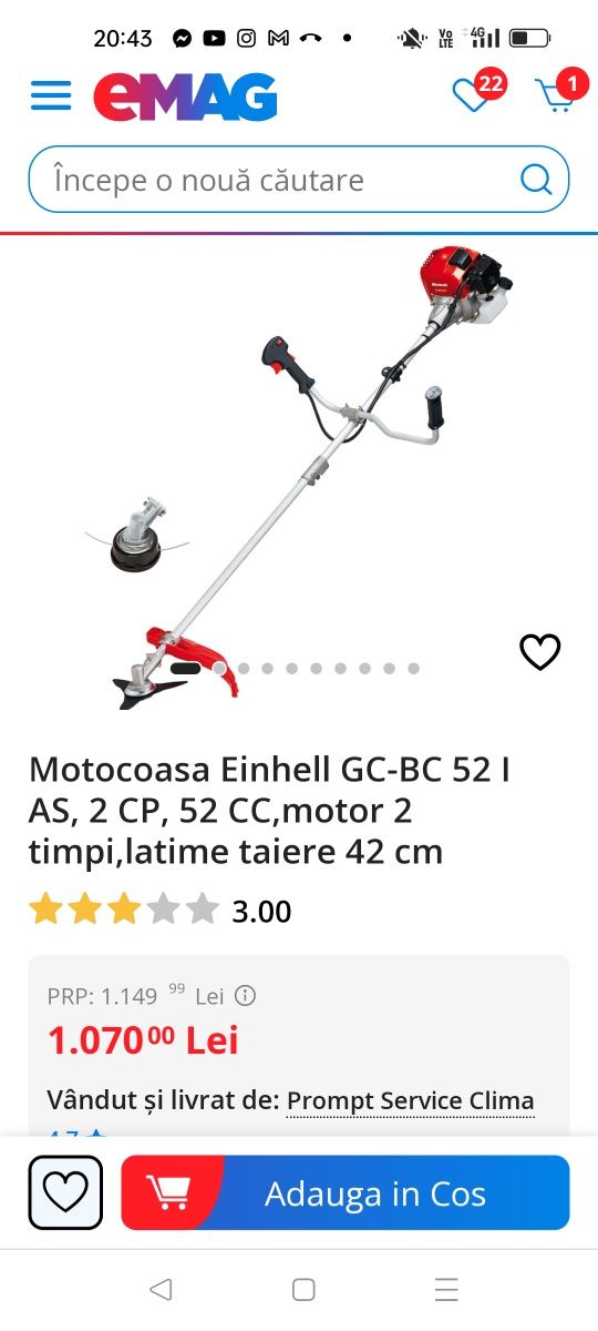 Motocoasa Einhel !