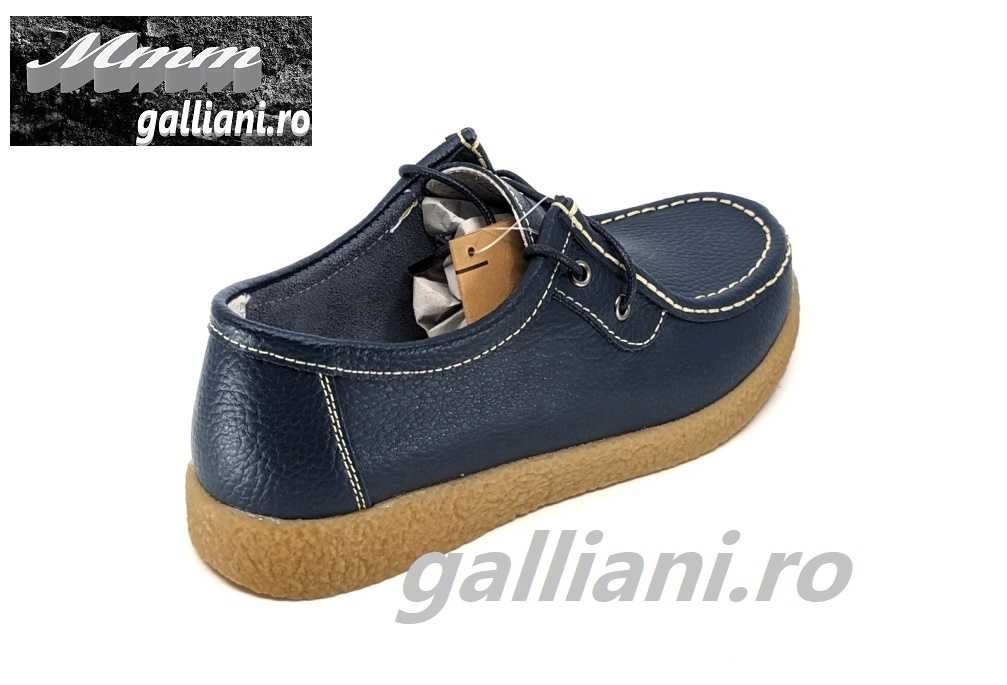 Pantofi casual bleumarin cu siret-dama-talpa crep