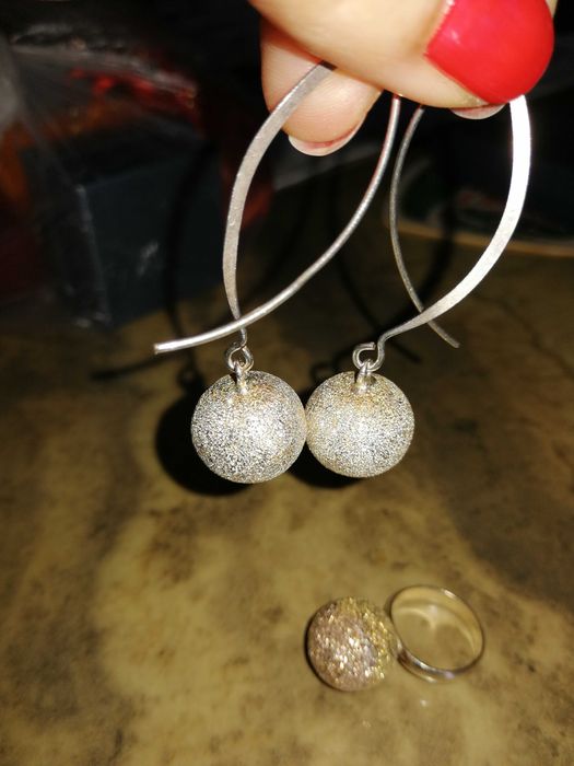 Vand set argint cercei si inel