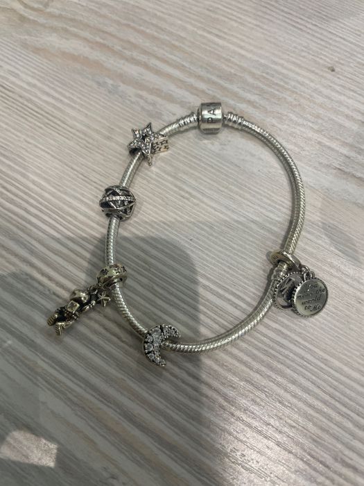 Оригинальный серебряный браслет Pandora с 5 шармами