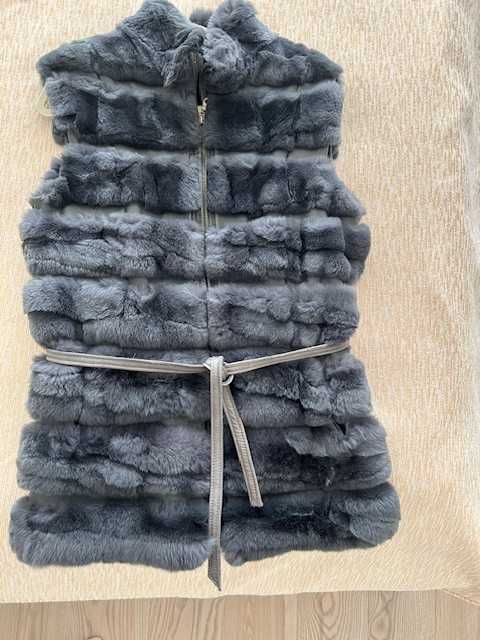 Vestă de blană naturală chinchila, mărimea S