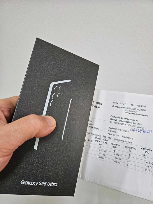 Samsung Galaxy S25 Ultra, 512 gb, sigilat la cutie, 2 ani Garantie.