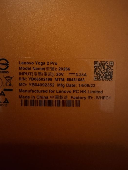 Lenovo Yoga 2 Pro ecran 13.3 Inch QHD+ Touchscreen