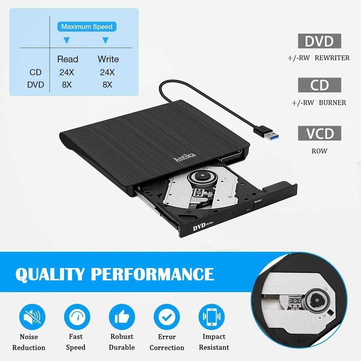 Външно DVD/CD записващо устройство, USB 3.0 DVD+/-RW