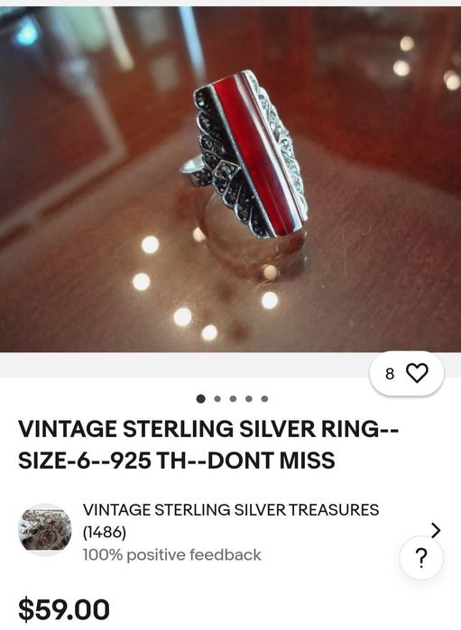 Vintage deosebit inel argint