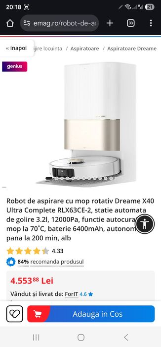 Aspirator dreame x40 ultra complete