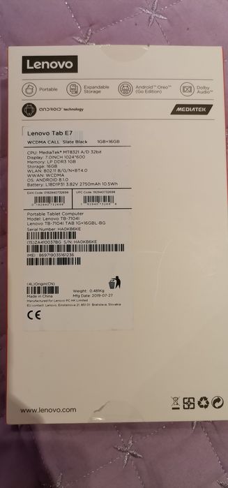 Таблет Lenovo tab E7