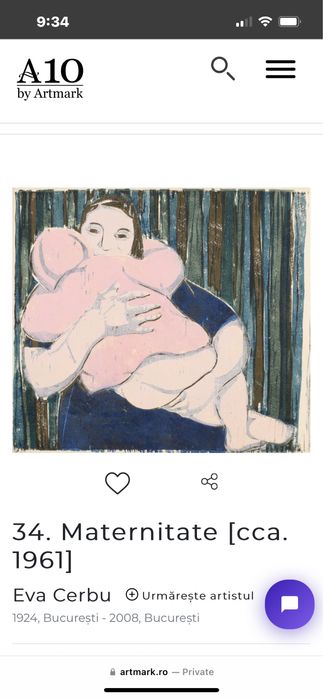 Tablou Eva Cerbu - Maternitate 1961