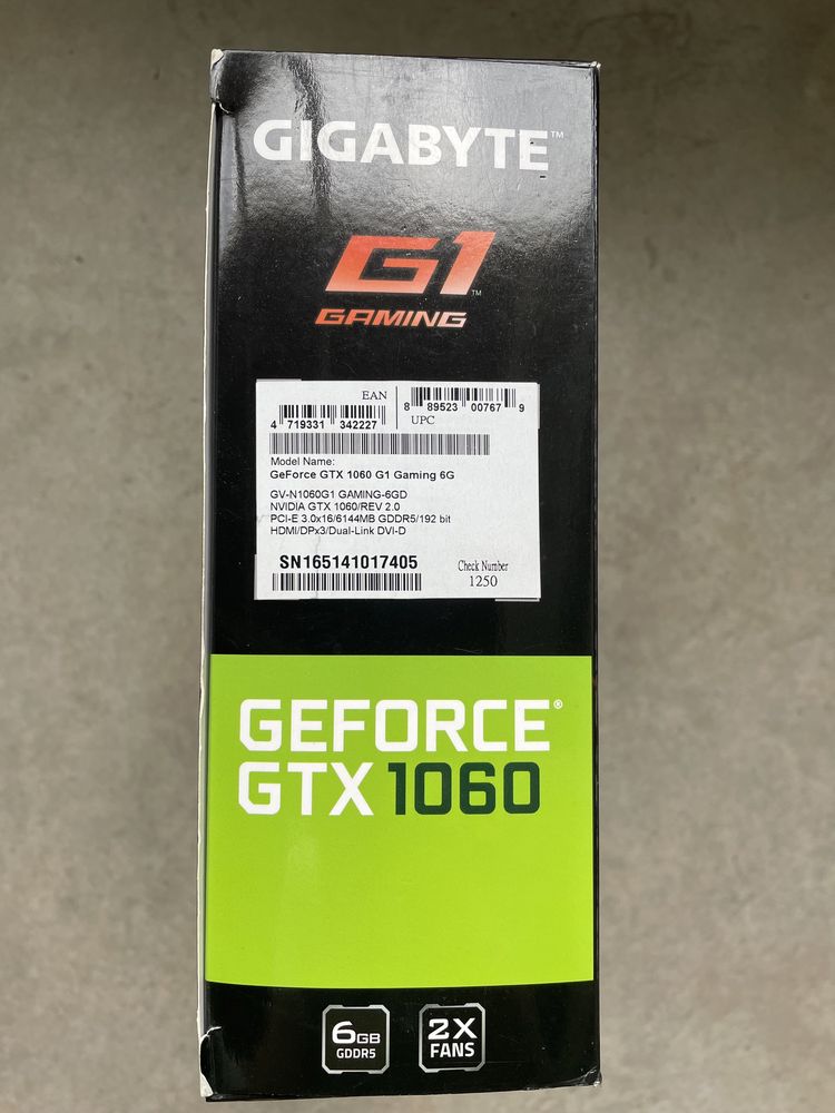 Видео карти Nvidia 6gb geforce gtx 1060 Gigabyte