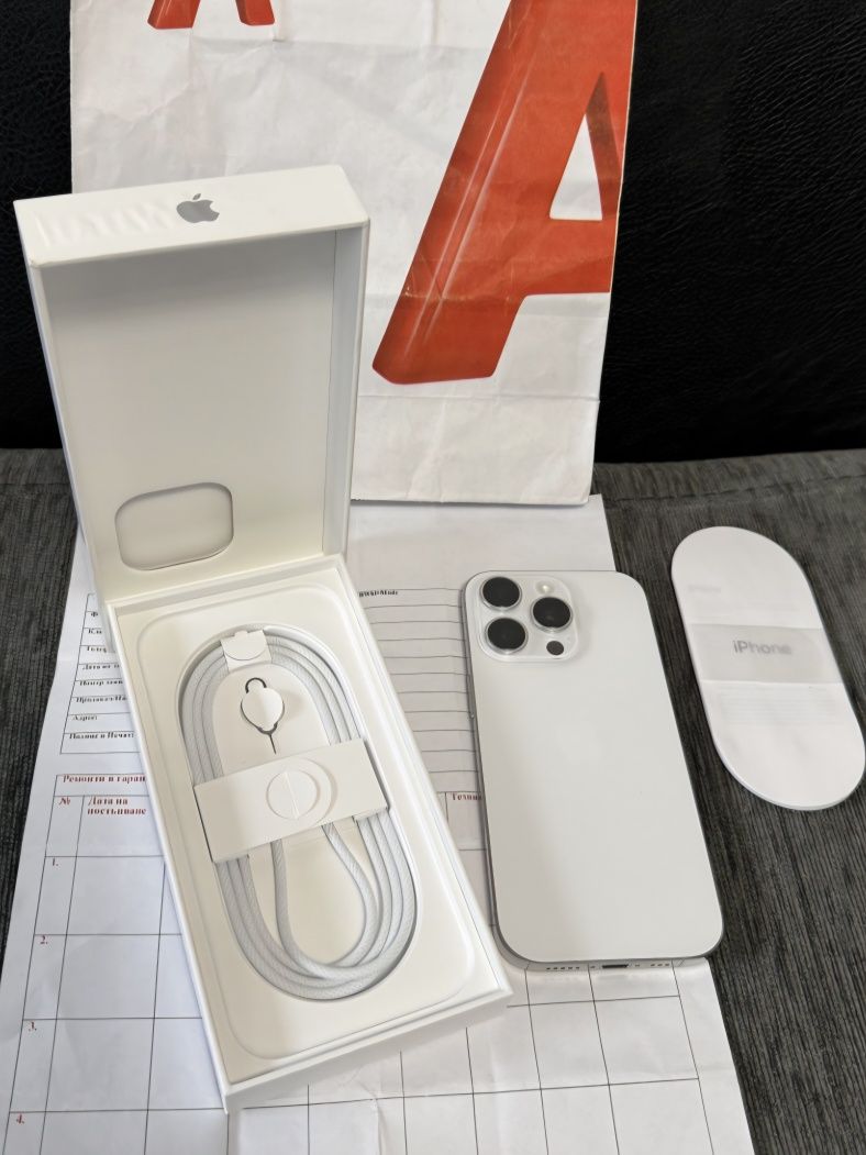 ЧИСТО НОВ 256GB iPhone 16 Pro Гаранция А1 2027 г. White Titanium