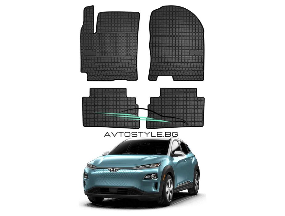 Гумени стелки за Hyundai Kona 2017-2022 г.,Electric, Frogum - El Toro