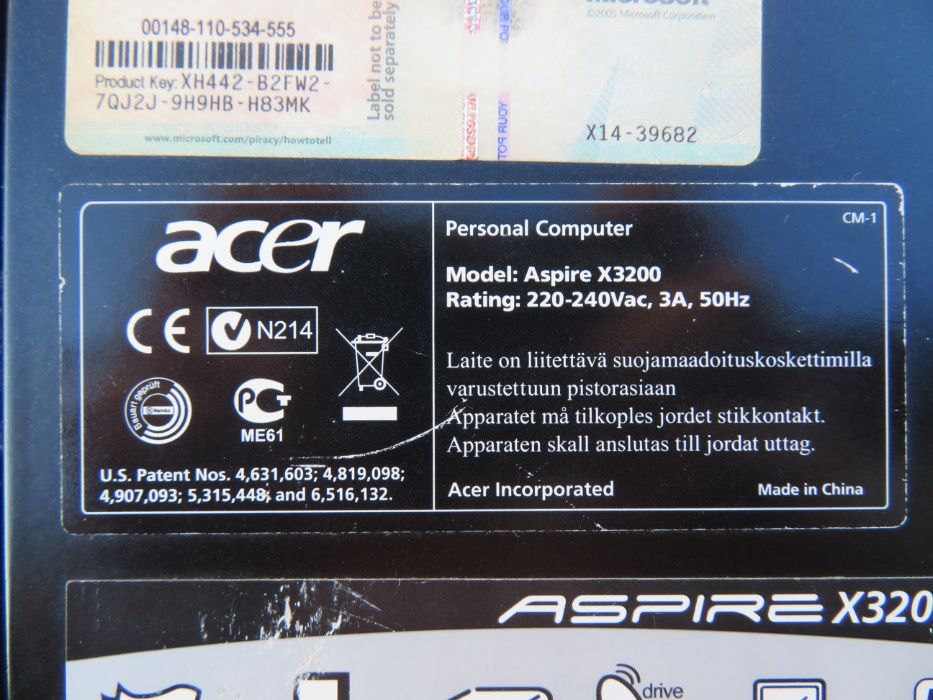 Acer Aspire X3200 Athlon 64x2 5000+/3Gb