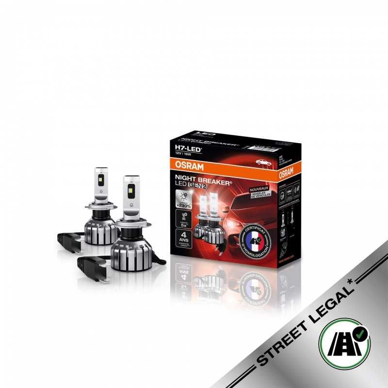 Leduri auto H7 omologate RAR, Osram Night Breaker LED, gen2 +230% 16 W