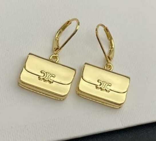 Cercei Celine Paris Made in Italy,placati cu aur 18k, noi, Originali